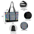 thumbnail image 2 of FORMRS Canvas Laptop Tote Bag for Women with 15.6" Computer Compartments Shoulder Handbag, Psychedelic Pattern, 2 of 7