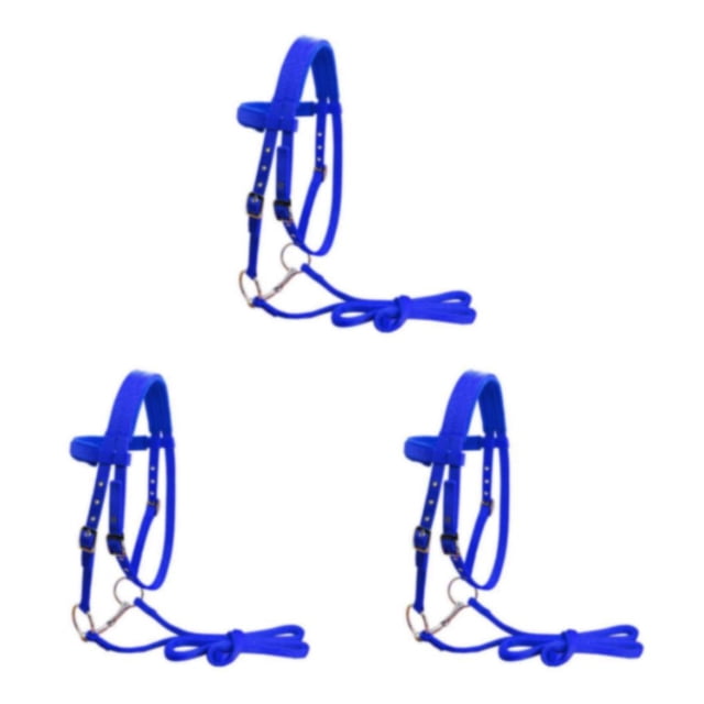 Soidarity Horse Bridle Rein Harness Headstalls Removable Webbing M Snaffle Blue Nylon Type1 NO1