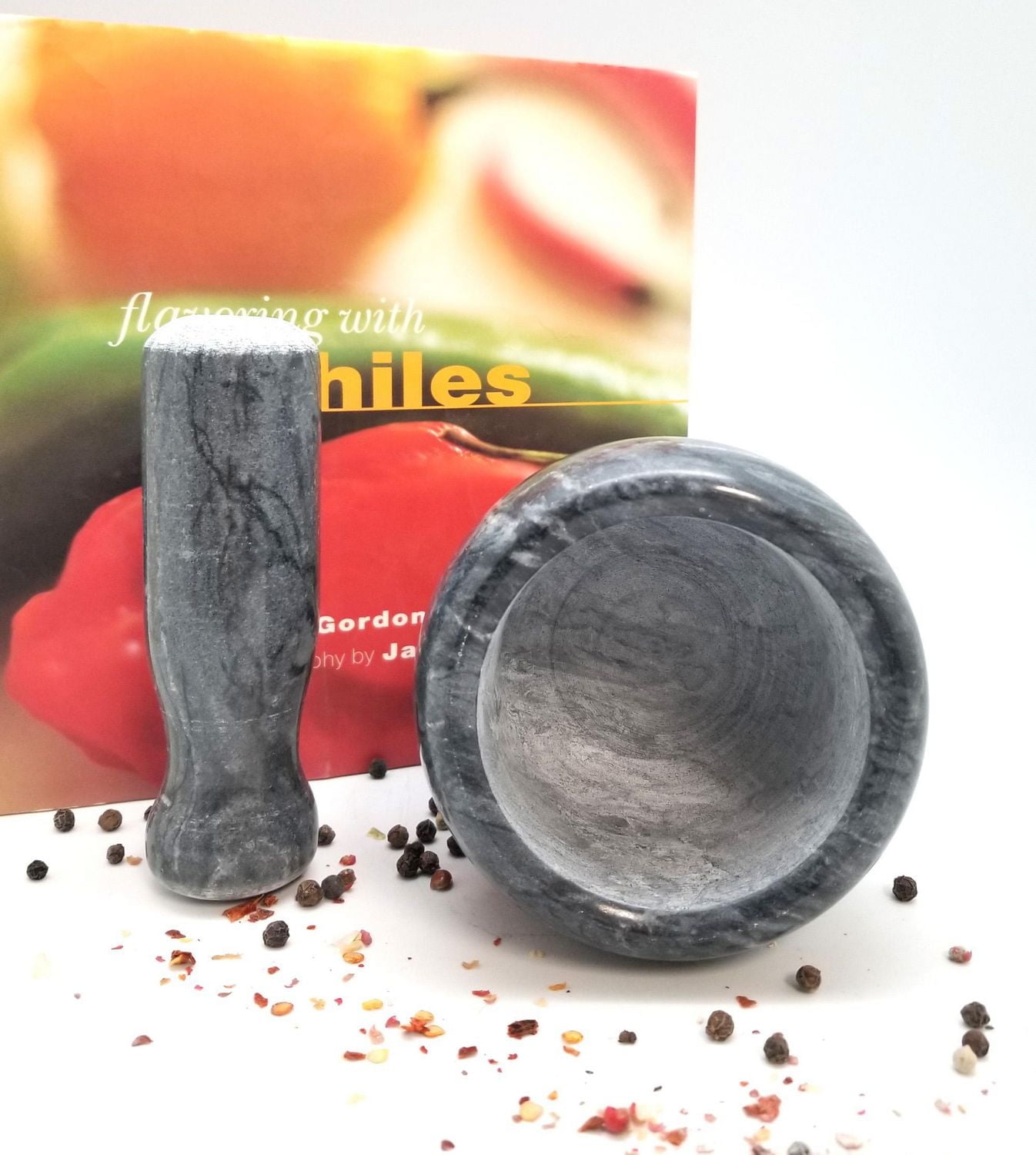 Natural Marble Mortar and Pestle Pink