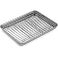 thumbnail image 1 of Ba Tray With Rack, Rectangular Less Steel Roa Pan, 31.5 X 25 X 2.5 Cm Home And Restnt Ba Tray, Dish Safe, 1 of 5