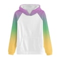 thumbnail image 4 of Bowake Vêtements d'Automne pour Femmes à Manches Longues Dégradé Chandails en Molleton Décontractés Légers Raglan avec Poche, 4 of 5