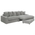 thumbnail image 3 of Lain Sectional Sofa with Reversible Chaise- 6 Throw Pillows- Gray Corduroy, 3 of 6