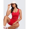thumbnail image 4 of Top Corto CRZ YOGA Deportivo Acanalado con Relleno Rojo XX-S, 4 of 5