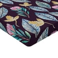 thumbnail image 4 of Ambesonne Leaf Print Fitted Sheet, Nature Vibes Leaves Art, Queen Size, Plum and Multicolor, 4 of 5