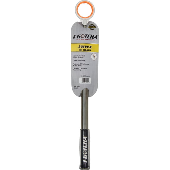 I Gotcha Golf JAWZ 18' Silver/Yellow Golf Ball Retriever