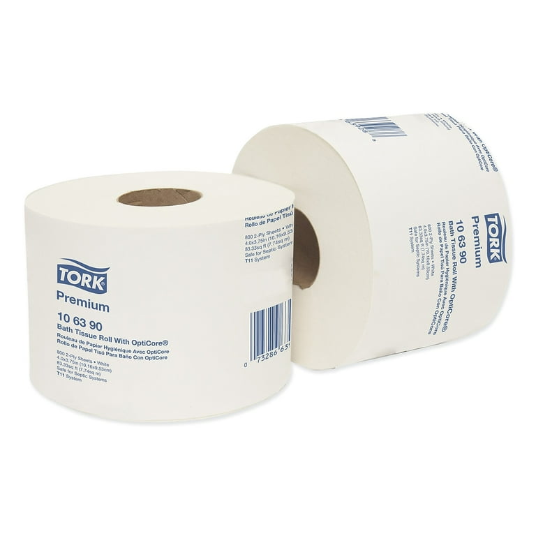 Premium Bath Tissue Roll with OptiCore, Septic Safe, 2-Ply, White, 800 Sheets/Roll, 36/Carton Premium Bath Tissue Roll with OptiCore, Septic Safe, 2-Ply, White, 800 Sheets/Roll, 36/Carton