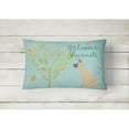 thumbnail image 2 of Carolines Treasures BB7589PW1216 Welcome Friends Fawn Great Dane Cropped Ears Canvas Fabric Decorative Pillow , 12H, 2 of 3