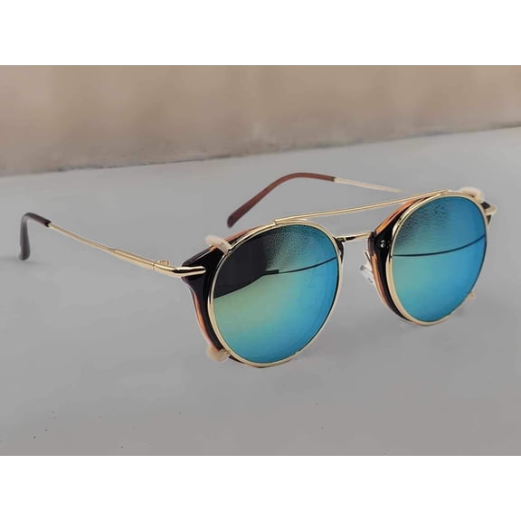 Green Black Steampunk Goggles Glasses Round Sunglasses Emo Retro Vintage