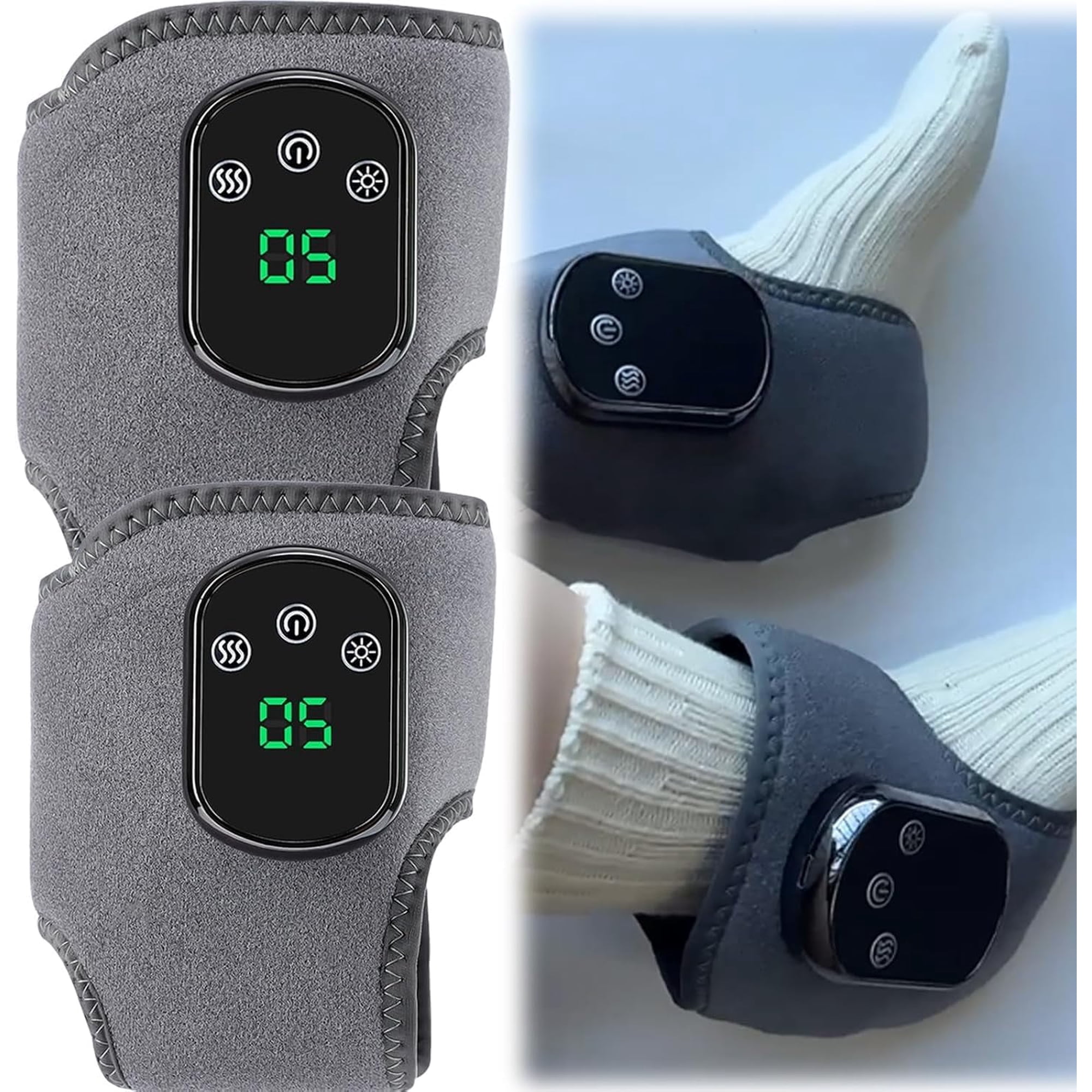 3-Level Foot Revive Wrap Up Massager for Neuropathy Pain Relief , Triple Therapy Foot Massager for All Ages