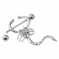 thumbnail image 2 of BodyJewelryOnline 14GA 16GA Nipple Shield Surgical Steel Scorpion Design CZ Gem Sold as Pair Unisex, 2 of 5