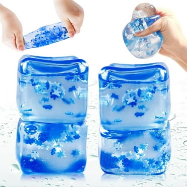 Squishy Ice Cube Stress Balls - Sensory Squishy Ice Toy Squishy Balls for Kids and Adults Anxiety Relief - Funny Fidget Stress Balls Squishy Stress Calming Toys for Autism & ADHD Children