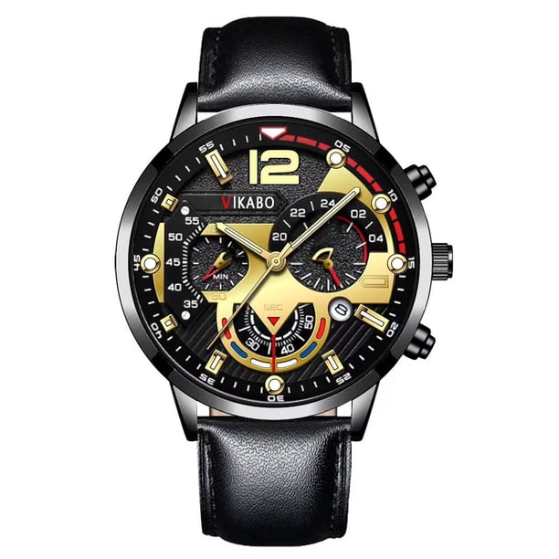 Reloj de pulsera de moda para hombre, reloj con calendario, reloj de negocios con correa de cuarzo para hombre
