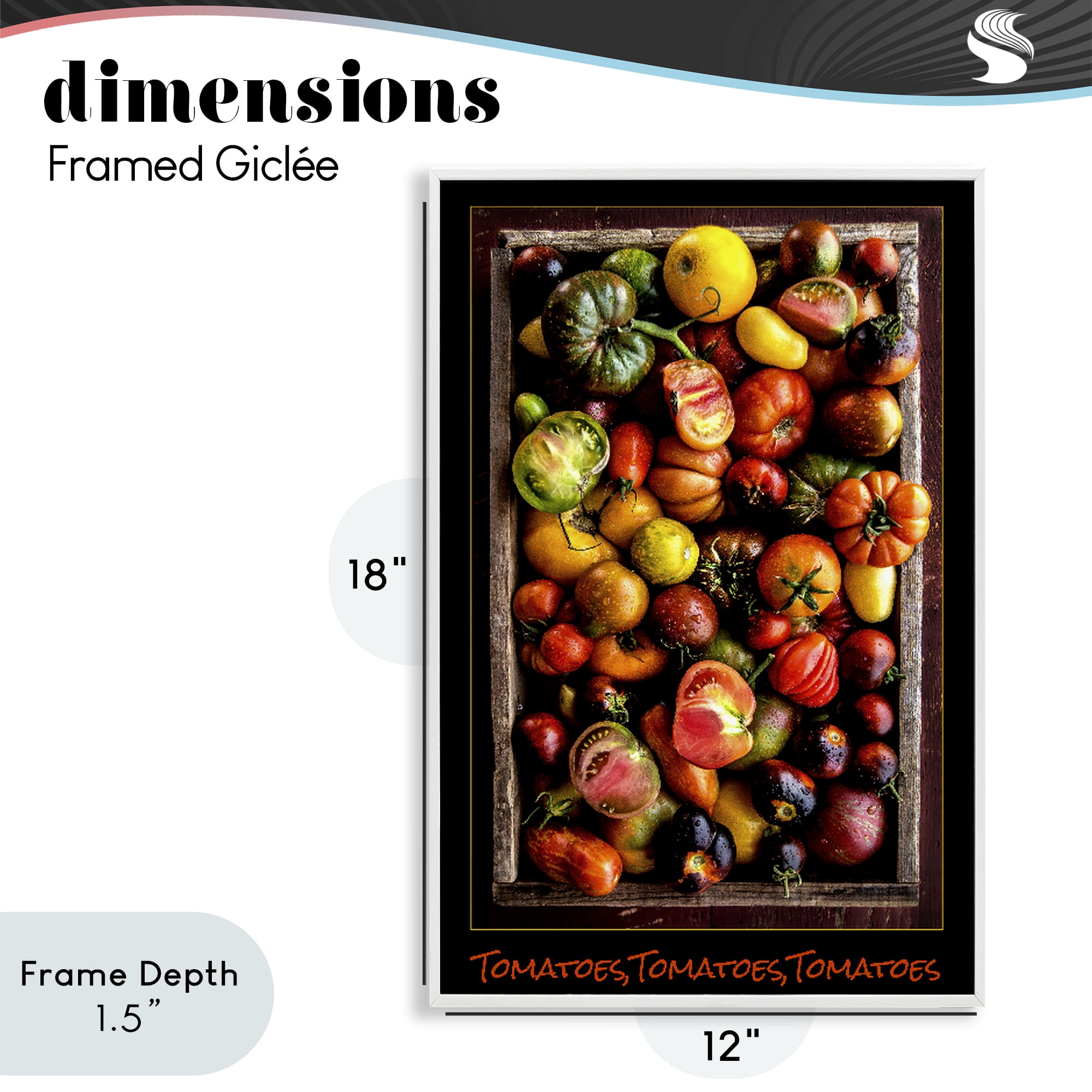 Stupell Industries Ripe & Bountiful Tomato Harvest White Framed Giclee Art, design by Carl Kravats