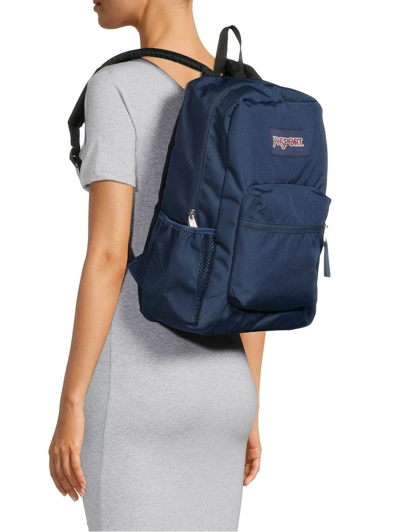 JanSport Cross Town Unisex Navy Blue School Bookbag Backpack