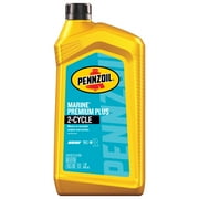 (2 pack) Pennzoil Marine Premium Plus 2-Cycle Synthetic Blend Engine Oil, 1 Quart
