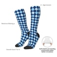 thumbnail image 4 of Pofeuu Blue Squares Print Stockings, Adult Running Hiking Socks for Youth and Adult, 4 of 6