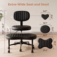 thumbnail image 6 of OMNIBERG Ergonomic Cross Legged Office Chair, Criss Cross Desk Chair ADHD Meditation Yoga Seat with Adjustable Height, Lumbar Support and Footrest, Kneeling Chair with Wheels, Black, 6 of 7