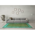 thumbnail image 3 of Ahgly Company Machine Washable Indoor Square Persian Turquoise Blue Traditional Area Rugs, 5' Square, 3 of 4