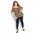 thumbnail image 3 of City Chic Women's Plus Size Quirky Print Top - Cheetah, 3 of 5