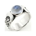 thumbnail image 2 of Sterling Silver Lunar Moon Phases and Rainbow Moonstone Ring, 2 of 4