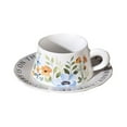 thumbnail image 1 of Ensemble de Tasses à Café en Céramique Florale Chinoise 8.5oz avec Tasse à Café Florale Style Rétro Fleurs Blanches Oranges. Tasses en Céramique Simples, 1 of 8