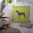 thumbnail image 3 of Carolines Treasures BB3803PW1414 Irish Wolfhound Checkerboard Green Fabric Decorative Pillow, 3 of 4