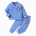 thumbnail image 3 of KPOPLK Fall Baby Boy Clothes 6 9 12 18 24 Months 2T 3T Winter 2 Piece Long Sleeve Button Down Shirts and Pants Trendy Boys Outfits Set Blue Size 2-3 Years, 3 of 9