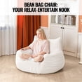 thumbnail image 4 of Bean Bag Chair,Big Bean Bag Chairs for Adults with Filling,Lazy Floor Chair with Back Support,Memory Foam Sofa with Armrests Giant Beanbag Chair for Bedroom Livingroom, 4 of 8