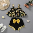 thumbnail image 3 of Douhoow Infant Girl Sunflower Printed Suspender Tops Triangle Shorts Baby 2Pcs Clothes Set, 3 of 8