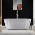 thumbnail image 5 of Woodbridge 67" Acrylic Freestanding Bathtub Contemporary Soaking Tub with Chrome Overflow and Drain,White Tub, 5 of 5