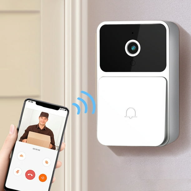 Timbre de vídeo inalámbrico inteligente con control remoto, timbre visual inteligente, intercomunicador doméstico, visión nocturna HD, wifi, timbre de seguridad recargable, timbre inteligente.