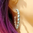 thumbnail image 6 of Bohemian Turquoise Geometric C Shape Drop Dangle Earrings Ethnic Hoop Colorful for Women Statement Western Cowgirl Tribal Boho Jewelry, 6 of 9