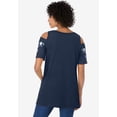 thumbnail image 2 of Woman Within Plus Size Short-Sleeve Cold-Shoulder Tee, 2 of 6