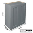 thumbnail image 5 of 24 Inch Laundry Room Cabinets Wall Mounted, Solid Wood Over The Toilet Storage Cabinet, Bathroom Organizer Cabinets with 2 Shaker Door & Shelves, Easy to Assemble for Kitchen, Garage - Light Grey, 5 of 7