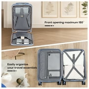 Joyway 3-Piece Front Opening Cover Carry-on Luggage Side Hooks TSA Lock Spinner Wheels YKK Zippers