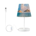 thumbnail image 3 of Beach Chairs Trees Sky LED Desk Lamp Table Lamp USB Bedside Nightstand Small Lamp for Bedroom Living Room Kids Room, 3 of 8