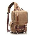 thumbnail image 1 of KAUKKO Canvas Messenger Bag Cross Body Shoulder Sling Backpack Travel Senderismo Chest Bag KAUKKO FD252-Khaki, 1 of 4