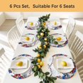 thumbnail image 5 of Independence Day Gnomes Round 15 Inch Placemats Set of 6, 4th of July Red Blue Poppy Floral HeatResistant Non Slip Place Mats for Dining Table, Wipeable Braided Kitchen Table Mats for Housewarming, 5 of 9