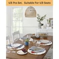thumbnail image 5 of 13 Inch Round Placemats Set of 6, Valentine's Day Non Slip Heat Insulation PP Table Mats, Red Striped Love Eucalyptus Grey Plaid Washable Place Mats for Kitchen Dining Party Table Decor, 5 of 7