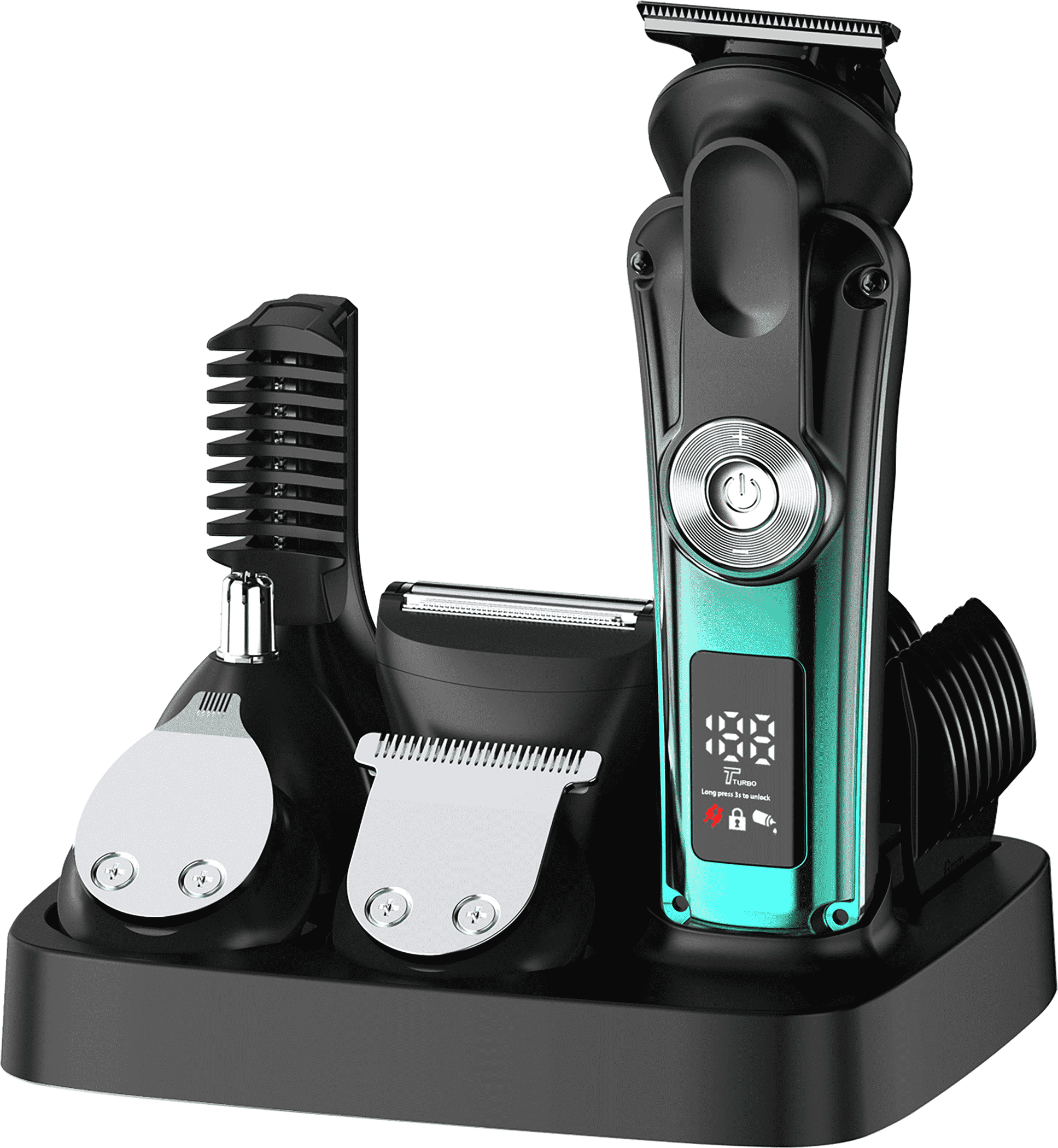 Juyafio New Upgrade 6-in-1 Hair Clippers Kit,Beard Trimmer for Men/Electric Razor,Body Hair Trimmer,Nose Hair Groomer,Cordless Precision Shave Kit,Waterproof USB Rechargeable