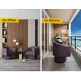 thumbnail image 2 of SEYNAR 360 Degree Swivel Velvet  Accent Chair,Upholstered Round Barrel Glam Armchairs with Wide Upholstered, Vanity Chair for Living Room(Purple), 2 of 6
