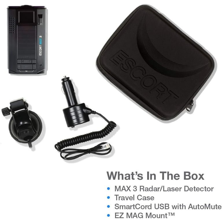 ESCORT MAX 3 Laser Radar Detector - Bluetooth Connectivity, Premium Range,  Advanced Filtering, AutoLearn Technology, Voice Alerts, OLED Display