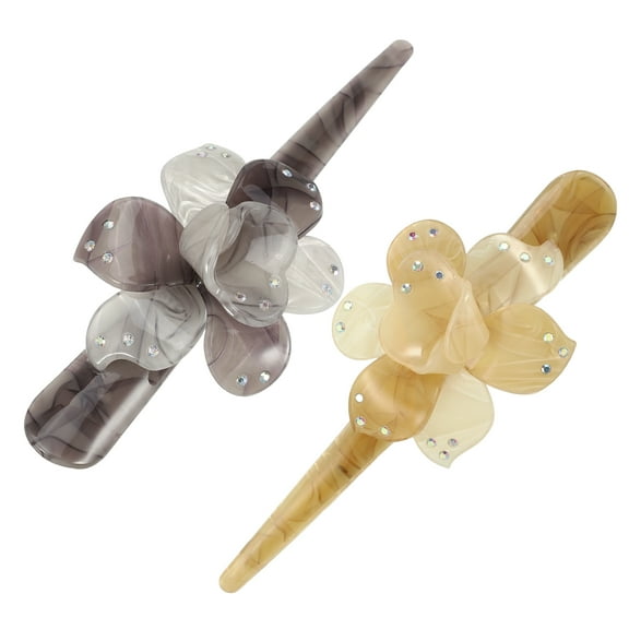 Unique Bargains 2 Pcs Metal Long Duckbill Hair Clips Large Crocodile Hair Clips for Women 5.31" Gray Light Coffee