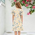 thumbnail image 5 of Abcomgle Summer Dresses for Girls Casual A-Line Double Layer Ruffle Sleeve Tshirt Dresses Floral Print Crew Neck Swing Beach Sundresses for 4-14t Kids, 5 of 5