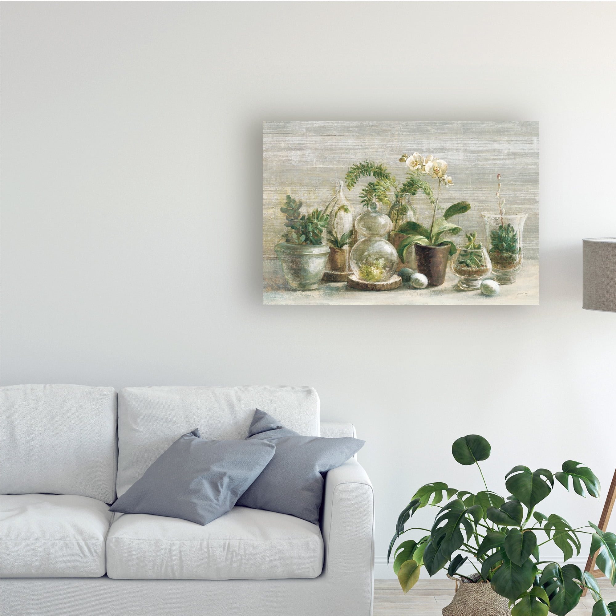 Trademark Fine Art 'Greenhouse Orchids on Wood v2' Canvas Art by Danhui Nai