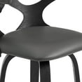thumbnail image 3 of 30 Inch Faux Leather Swivel Bar Stool, Black and Gray, 3 of 5
