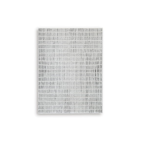 Signature Design by Ashley Turinwith 5' x 7' Area Rug, Ivory Black Stripe