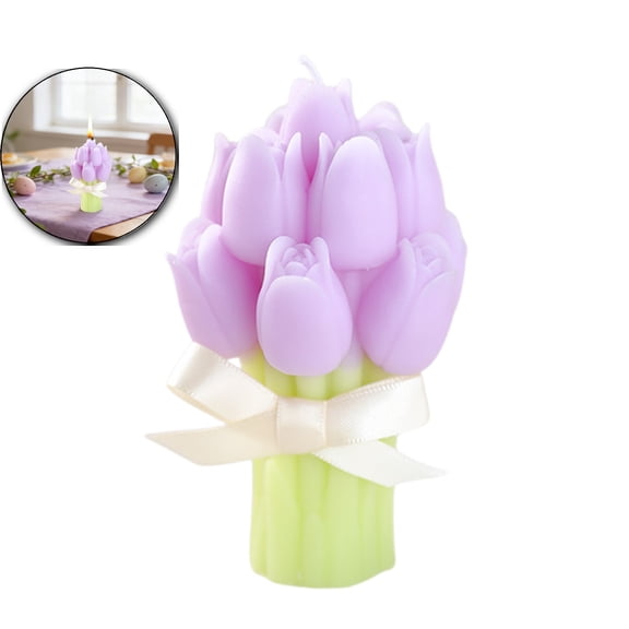 Tulip Scented Candle, Floral Scented Soy Wax, Soothing Fragrance, Romantic Home Decor for Valentine's Day Gifts, Wedding Centerpieces