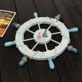 thumbnail image 4 of Shisuyan Nautical Beach Wooden Boat Ship Steering Wheel Fishing Net Shell Home Wall Decor (Sailing), 4 of 8