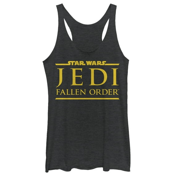 Women's Star Wars Jedi: Fallen Order Golden Logo Racerback Tank Top Black Heather X Large